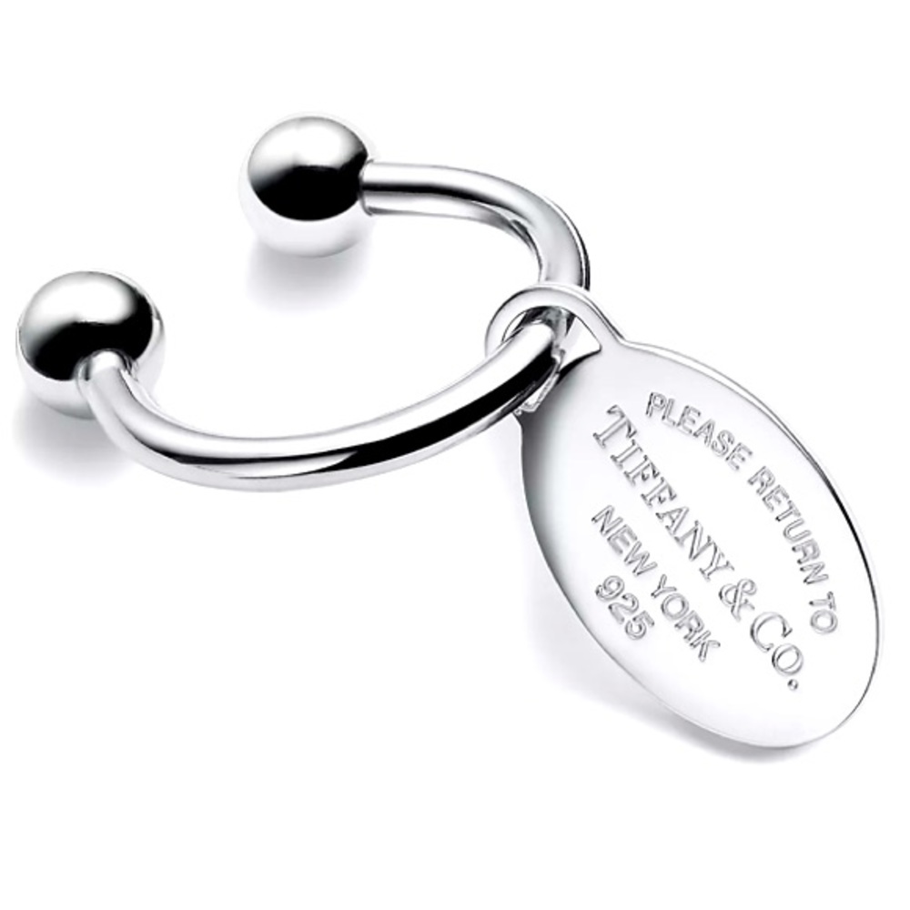 Authentic Tiffany & Co. Return to Tiffany Oval Tag Screwball Key Ring
